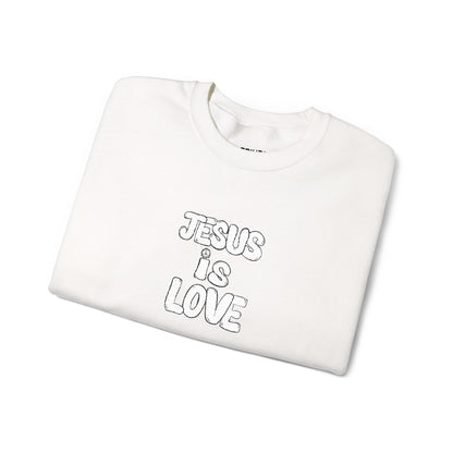 Jesus Is Love Crewneck Sweatshirt — Minimal Christian Faith Pullover