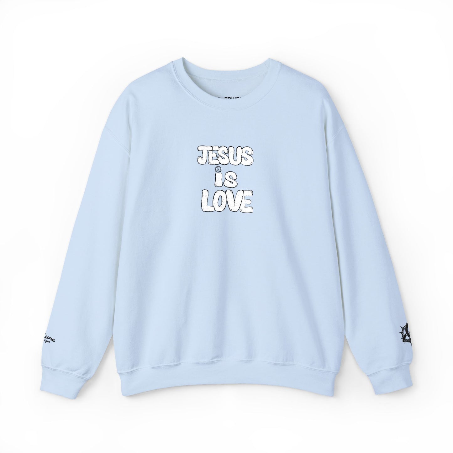 Jesus Is Love Crewneck Sweatshirt — Minimal Christian Faith Pullover