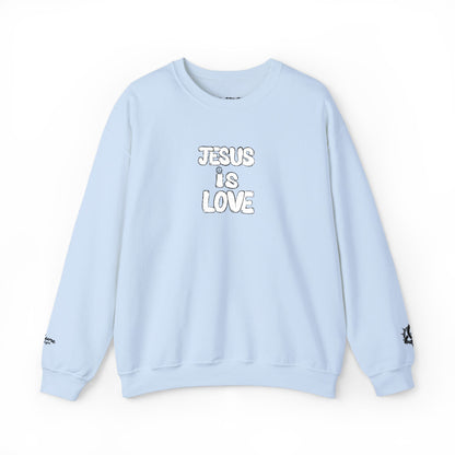 Jesus Is Love Crewneck Sweatshirt — Minimal Christian Faith Pullover