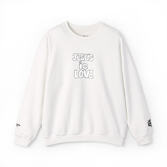 Jesus Is Love Crewneck Sweatshirt — Minimal Christian Faith Pullover