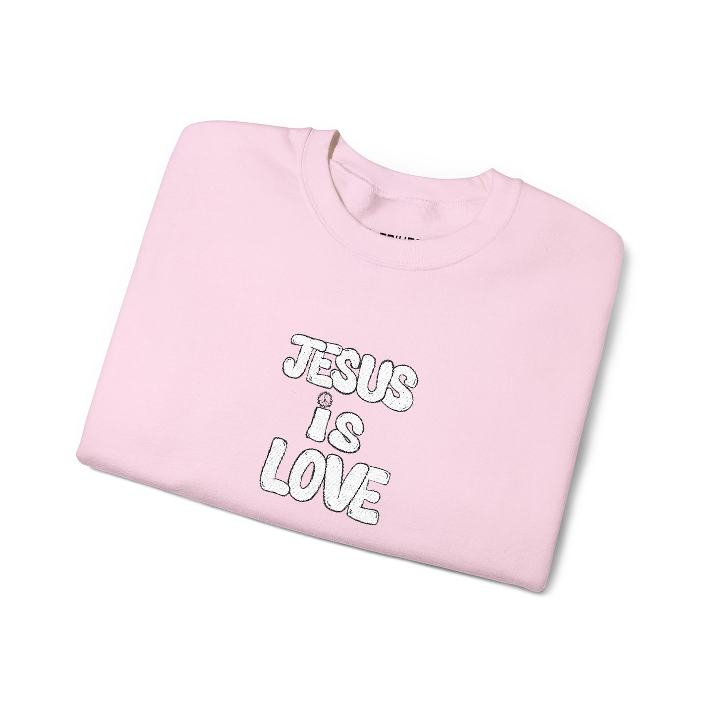 Jesus Is Love Crewneck Sweatshirt — Minimal Christian Faith Pullover
