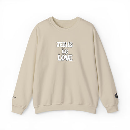 Jesus Is Love Crewneck Sweatshirt — Minimal Christian Faith Pullover
