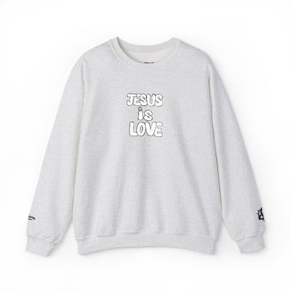 Jesus Is Love Crewneck Sweatshirt — Minimal Christian Faith Pullover
