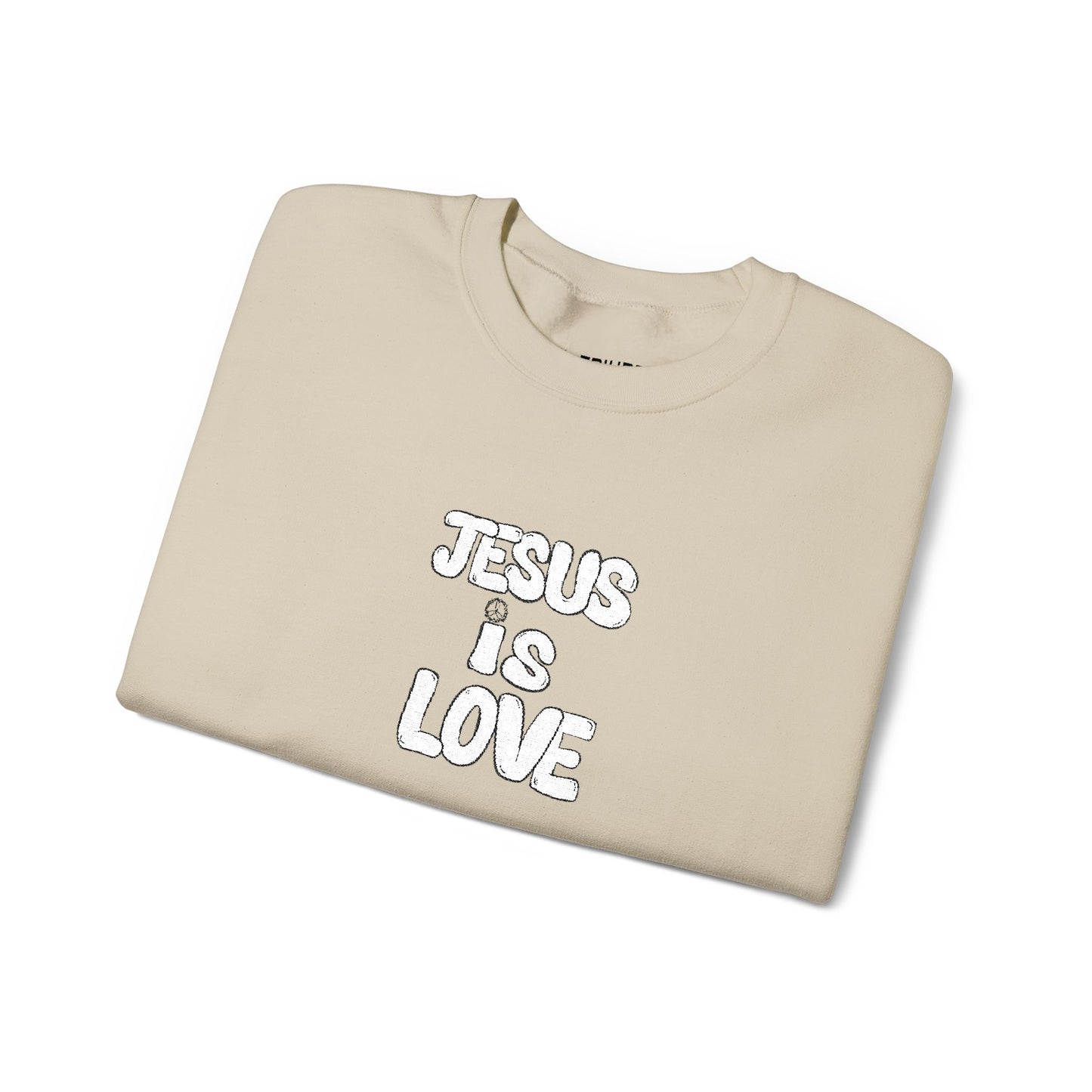 Jesus Is Love Crewneck Sweatshirt — Minimal Christian Faith Pullover