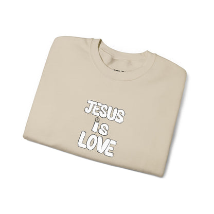 Jesus Is Love Crewneck Sweatshirt — Minimal Christian Faith Pullover